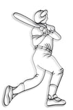 Baseball Player Batting Metal Wall Decor