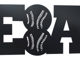Baseball Word Metal Sign