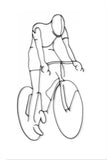 Front view of Bicyclist metal wall art and decor