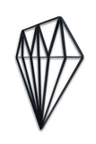 diamond metal wall art side view