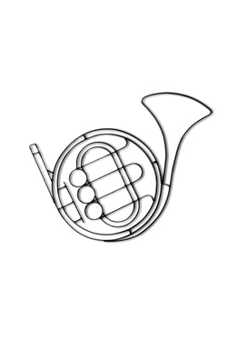 Metal French Horn wall decor and sculpture