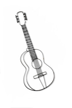 Front view of Guitar metal wall decor and sculpture