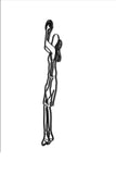 Side view of metal basketball wall art and decor, female player