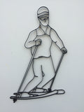 Snow Skiing Metal Wall Decor and Wall Art Sculpture