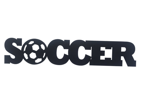 Soccer Word Metal Sign