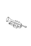 Metal trumpet wall decor