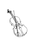 Metal violin wall decor and sculpture