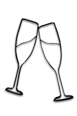 metal wineglass wall art
