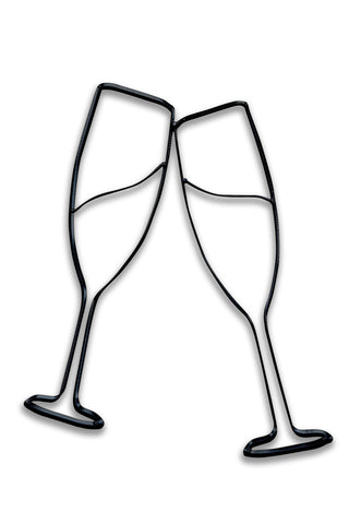 metal wineglass wall art