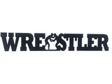 Wrestler Word Metal Sign