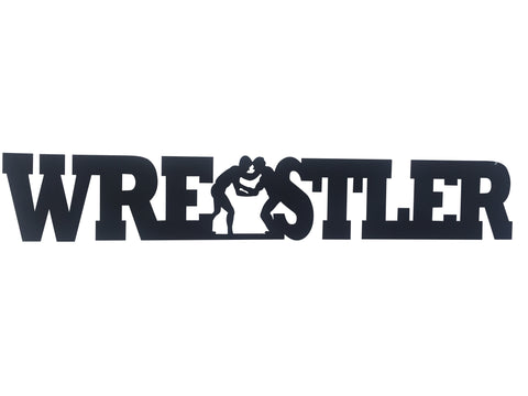 Wrestler Word Metal Sign