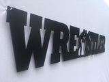 Wrestler Word Metal Sign