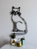 cat metal art on the wall