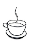 Metal coffee cup wall decor front view