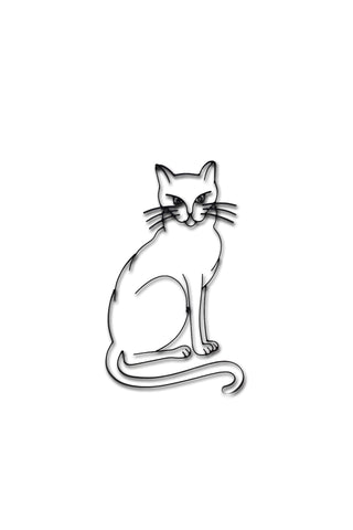 Front view of a Cat or Kitten metal wall art and decor