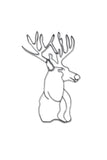 Front view of Deer Head metal wall art and decor