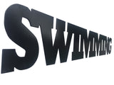 Swimming Word Metal Sign
